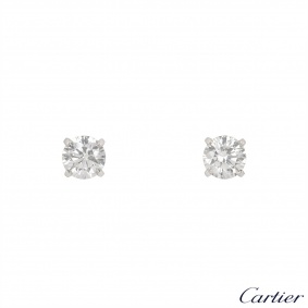 Cartier Platinum Diamond 1895 Earrings 2.01ct TDW F/VS1 Cartier Platinum Diamond 1895 Earrings 2.01ct TDW F/VS1